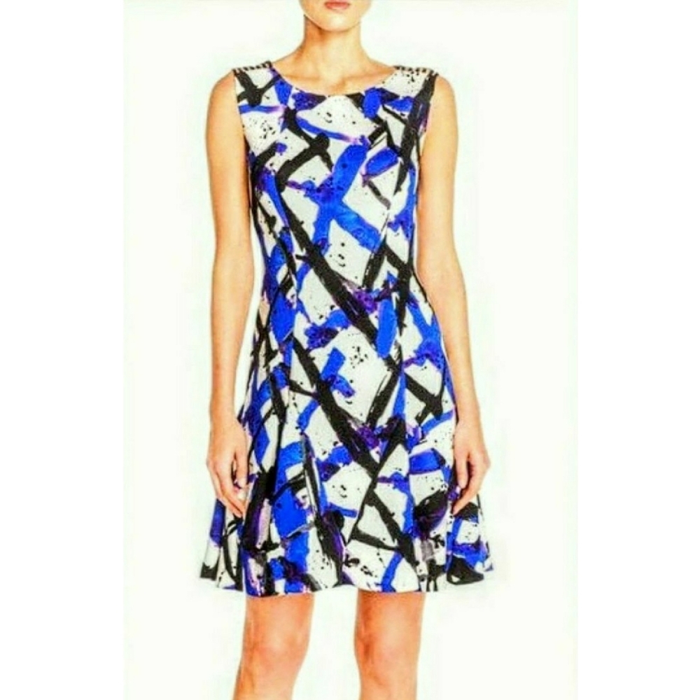 Betsey Johnson Sleeveless Blue Flare Dress sz. 6